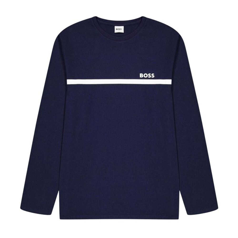 Boss Childrens/Kids Logo Long-Sleeved T-Shirt / Navy